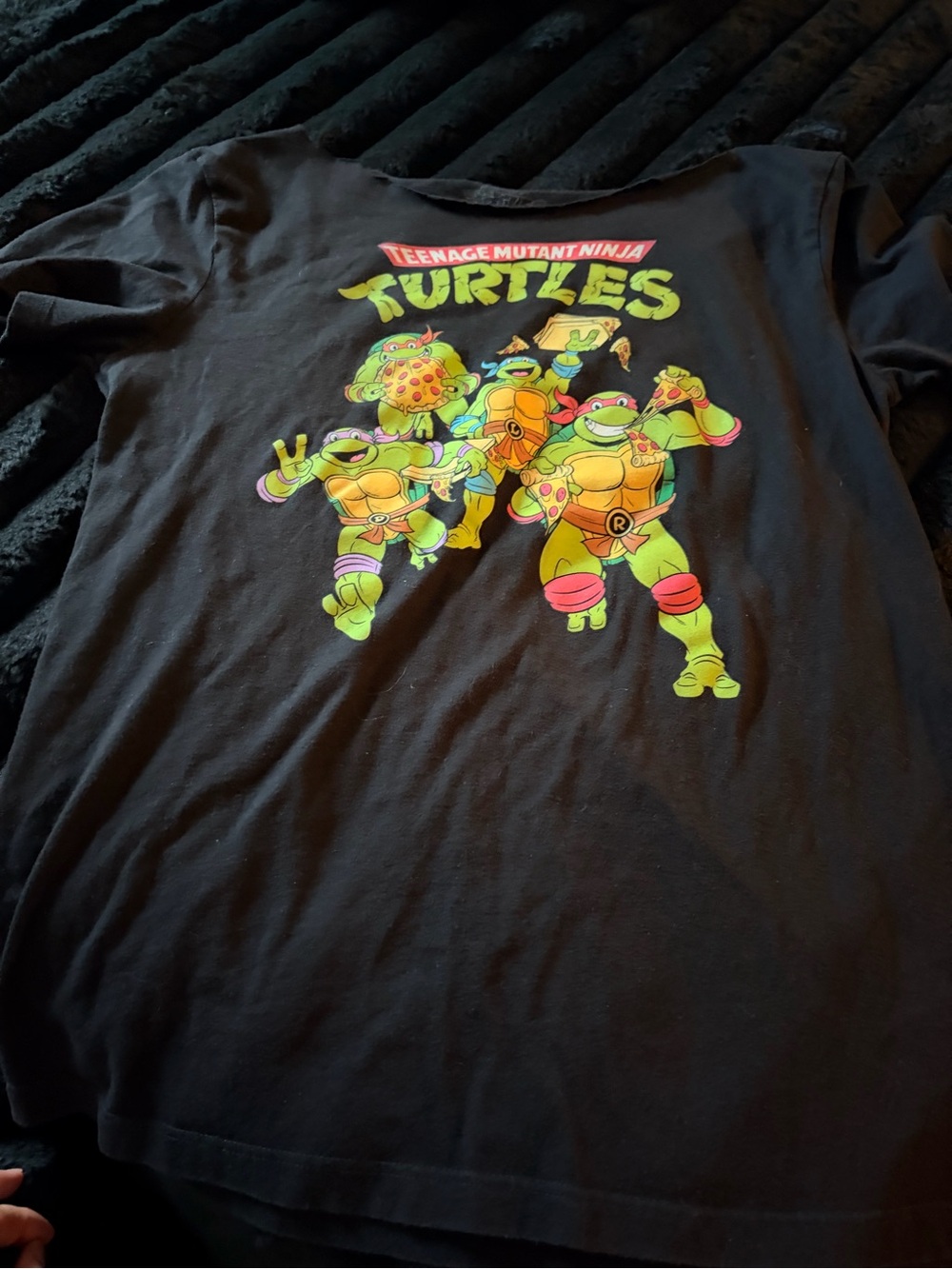 Teenage Mutant Ninja Turtles Neon Graphic Short Sleeve Tee - Black 2 shirts